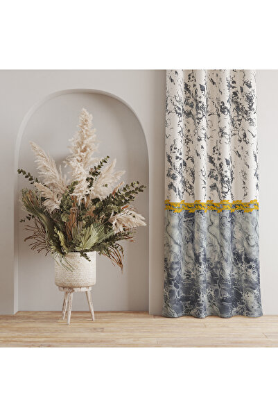 stellahomes Gray White Marble Patterned Modern Decorative Background Curtain ...