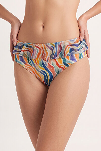 LOYA Renkli Rainbow Fırfırlı Tek Alt Bikini