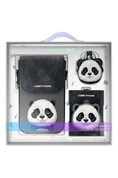 Nimmy Big Eyed Pet 2.0 Panda Geantă 3-în-1, Portofel și Husă pentru AirTag - ...