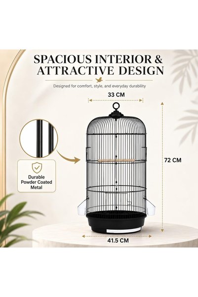 Egardenkart Bird Cage Large - 28-Inch Hanging Birds cage (Black)