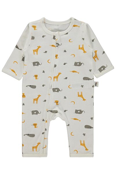Civil Baby Hayvan Baskılı 3-12 Ay Tulum - Ekru