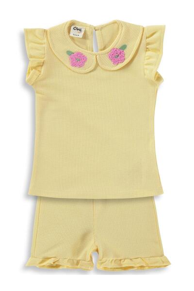 Civil Baby Yaka Nakışlı 6-18 Ay Takım - Sarı