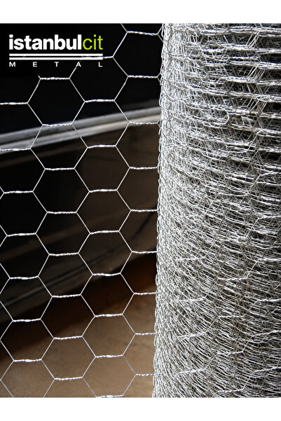 İSTANBUL ÇİT METAL Galvaniz Altıgen Örgülü Tel - Kümes Tel 150 cm × 20 m, 1,8...
