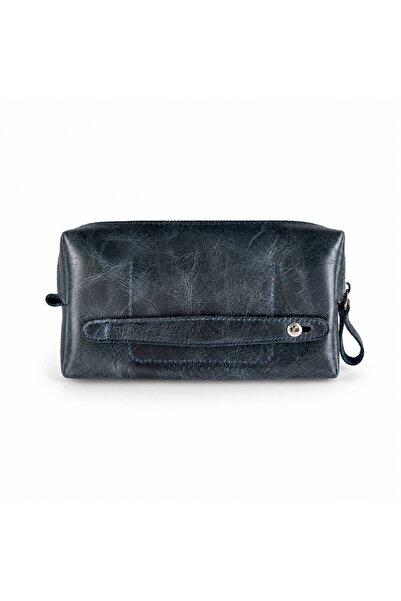 ÖzkanAccessory Capella Hakiki Deri Lacivert Unisex El Çantası