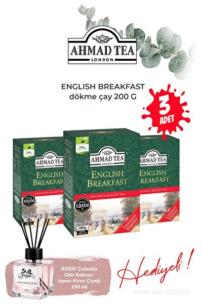 Ahmad Tea 200 g Bulk Tea English Breakfast 3 Packs and Room Fragrance