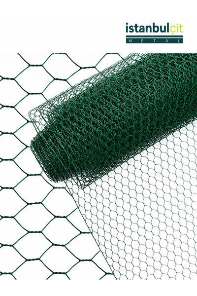 İSTANBUL ÇİT METAL Yeşil PVC Kaplı Altıgen Örgülü Kümes Teli 100 cm × 20 m – ...
