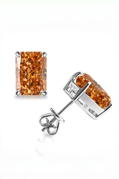 MEETMAY 18K Gold Plated S925 Silver Radiant Cut Earrings - 4ct 8x10mm Crushed...