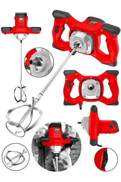 held power 1400 Watt Devir Ayarlı Metal Şanzımanlı Boya ve Harç Karıştırma Ma...