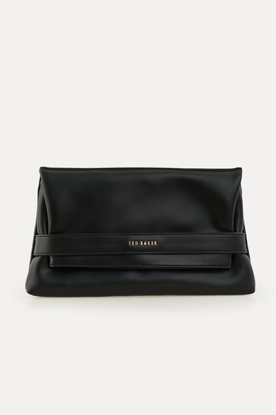 Ted Baker Siyah Kemer Detay Düz Cilt El Portföyü