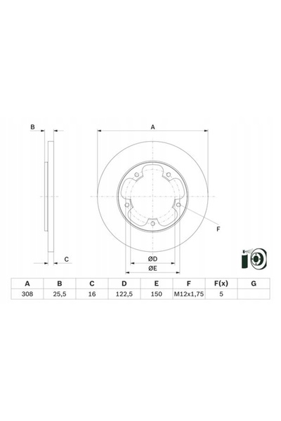 Boschen DISC HAM TYL 308X16 P BOSCH