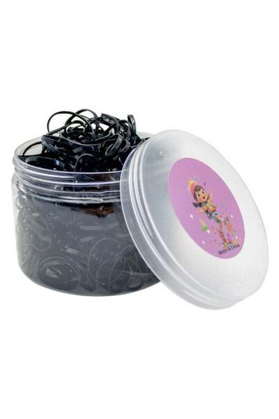 Duravel Black Elastic Hair Bands in Plastic Jar, 400 Pcs Small Rubber Ties fo...