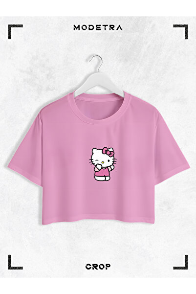 Modetra Women's Cotton Colorful Kitty Lilo Angel Stitch Printed Crew Neck Ove...