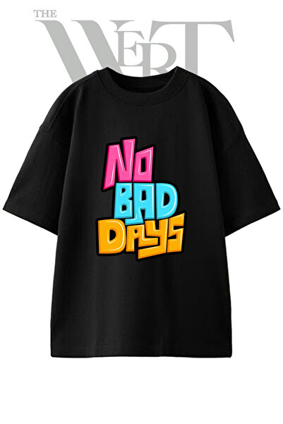 THEWERT Dizajn "No Bad Days" T-shirt majica bez lepaka, unisex, crna, velika ...