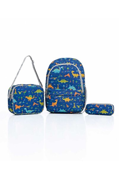 Nurembags Desenli Ana & İlk Okul Çantası Seti – Su Geçirmez Kumaş, 3’lü Set -...