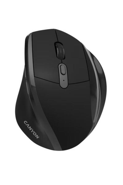 CANYON OnClick 17 Wireless Mouse, Ergonomic, 6 Buttons, 1600 DPI, Black