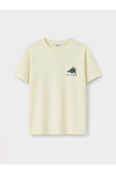 LC Waikiki Yellow Printed 100% Cotton Women's T-Shirt