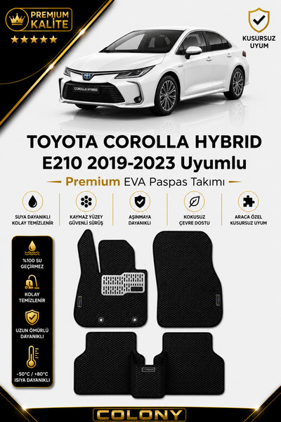 COLONY Toyota Corolla Hybrid (2019-2023) Uyumlu EVA Paspas Tam Set–Araca Özel...