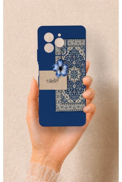 Vip Case Omix X7 Compatible Blue Ethnic Carpet Patterned Silicone Case