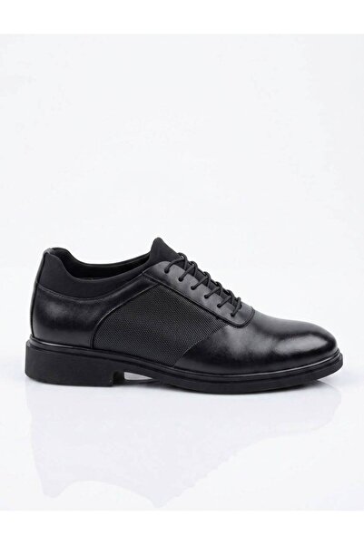 Adnan Bozkaya Men's Black Daily Classic Shoes Inner and Outer Genuine Leather...