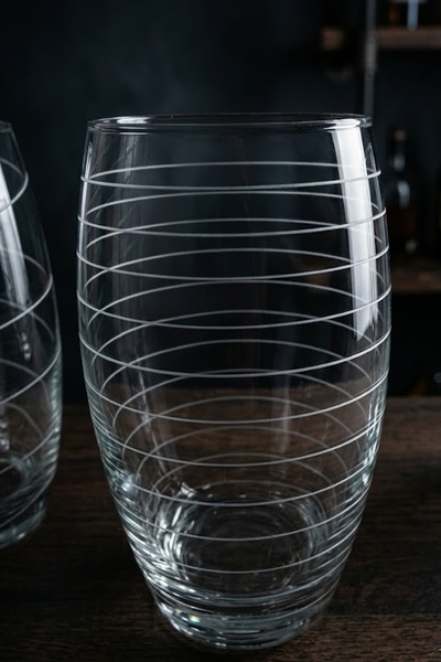 DECOSTYLE Spiral 6-Piece Water & Soft Drink Glass Set – Modern Stylish Glass ...