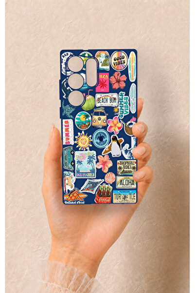 Vip Case Samsung S23 Ultra Uyumlu Summer Vibes Desenli Silikon Kılıf