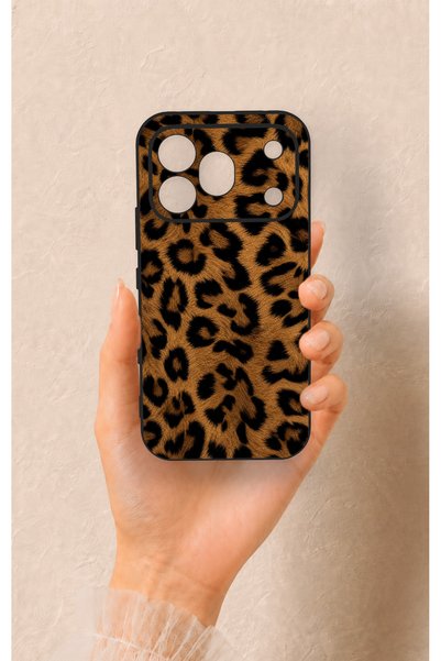Vip Case Honor 600 Pro Compatible Dark Leopard Leather Pattern Silicone Case