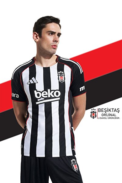 Beşiktaş قميص رياضي أصلي مرخص باللونين الأسود والأبيض مقاس 25/26