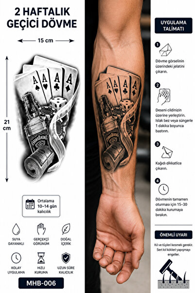medink tattoo Gerçekci 2 Hafta KalıcıYarım Kol Kaplama Geçici Dövme Sticker T...