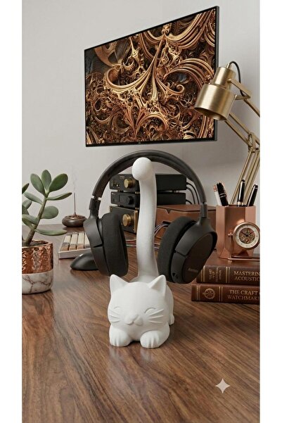 NureStore Cute Cat Figured Headphone Stand & Desk Organizer-25Cm