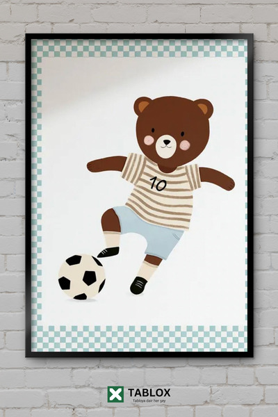 TABLOX Desen minimalist Ursul Fotbal Cameră pentru copii Tablou decorativ din...