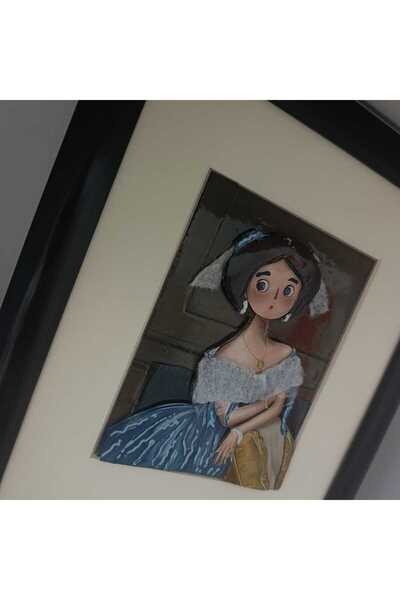 Masal Gurumi Broglie Prensesi 3D RÖLYEF ÇERÇEVE ( Jean-Auguste-Dominique Ingres) DEKORATİF DUVAR MASA SÜSÜ
