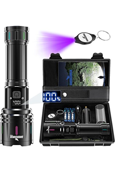 SHADOWHAWK LED Torch Rechargeable 50000 Lumens, 1500M Long Throw Flashlight |...
