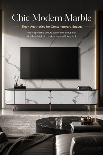 Bleco Minimalist Nordic TV cabinet for the living room, designer high-end sto...