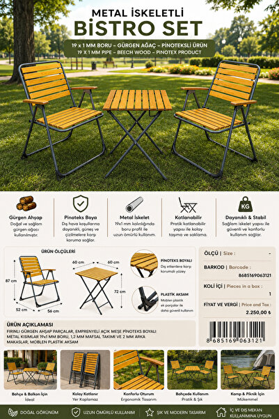 Genel Markalar Metal İskeletli Bistro Set