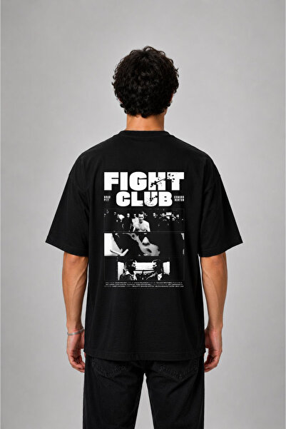cesita Μπλουζάκι Fight Club με στάμπα, υπερμεγέθη, βαμβακερό, μαύρο
