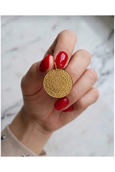 ALCONDZEND 22 Ayar Gold Kaplama İmitasyon Çeyrek Altın Kolye Ucu 2025 Tarihli...