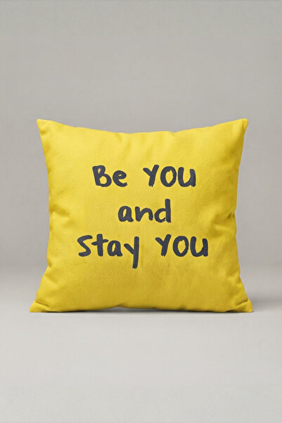 Generic Brand غطاء وسادة أصفر مكتوب عليه Be You And Stay You 204 - تصميم Stay...