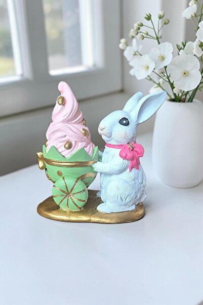 Harmoni Art Home Decor Dekoratif Dondurmalı Tavşan Biblo
