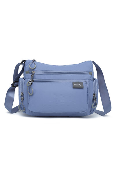 SMART BAGS Blue Medium Size Multi-Pocket Waterproof Ultra Light Fabric Women'...
