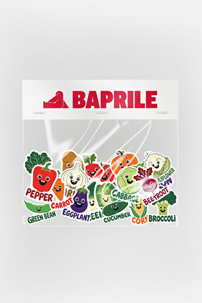 Baprile مجموعة ملصقات الخضروات الإنجليزية المكونة من 21 قطعة، مجموعة ملصقات ل...