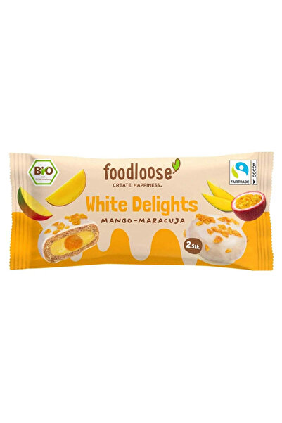 Foodloose Βίγκαν Βιολογικά Λευκά Απολαυστικά Μπισκότα Μάνγκο και Φρούτο του Π...