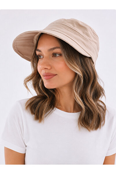 Zeramine 2024 Women's Summer Beige Sun Hat with Wide Brim Adjustable Sports Hat