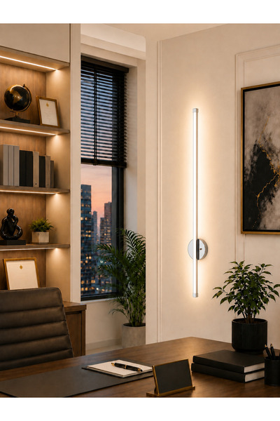 ŞANLED Decorative 20W Indoor Chrome Case 3 Color Light Electric 80 cm Wall Sconce 2 Pcs