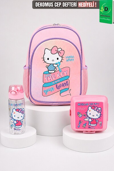 Hello Kitty X Dekomus Heart Key Collection Licensed Primary School Bag, Lunch...