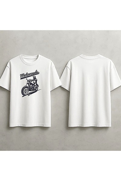 ELFERA Motorcycle Biker Culture Retro White Printed Tshirt