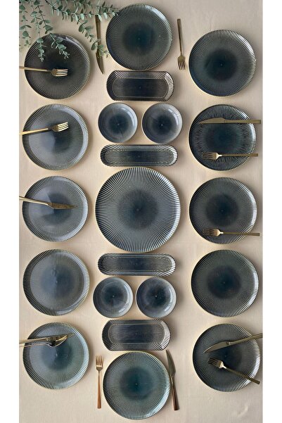 Hooly Home Elegant Dark Line 12 Kişilik 21 Parça Kahvaltı Takımı