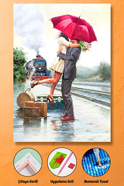 HONDEP 5D Diamond Painting 50x40cm Özlenen Sevgili Sayılarla Elmas Boyama Moz...