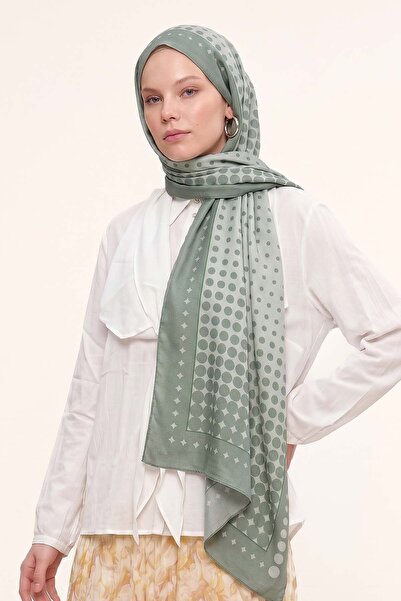 Levidor Mint Green Polka Dot Patterned Royal Shawl