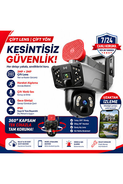 ON-S427 (4G-Solar) Sim Kartlı Güneş Enerjili Dış Ortam 360° Akıllı Kamera