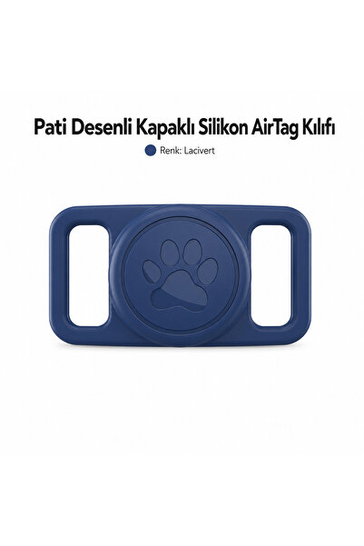 CONOCER AirTag Uyumlu Pati Desenli Kapaklı Silikon Kedi Köpek Tasma Uyumlu Ai...